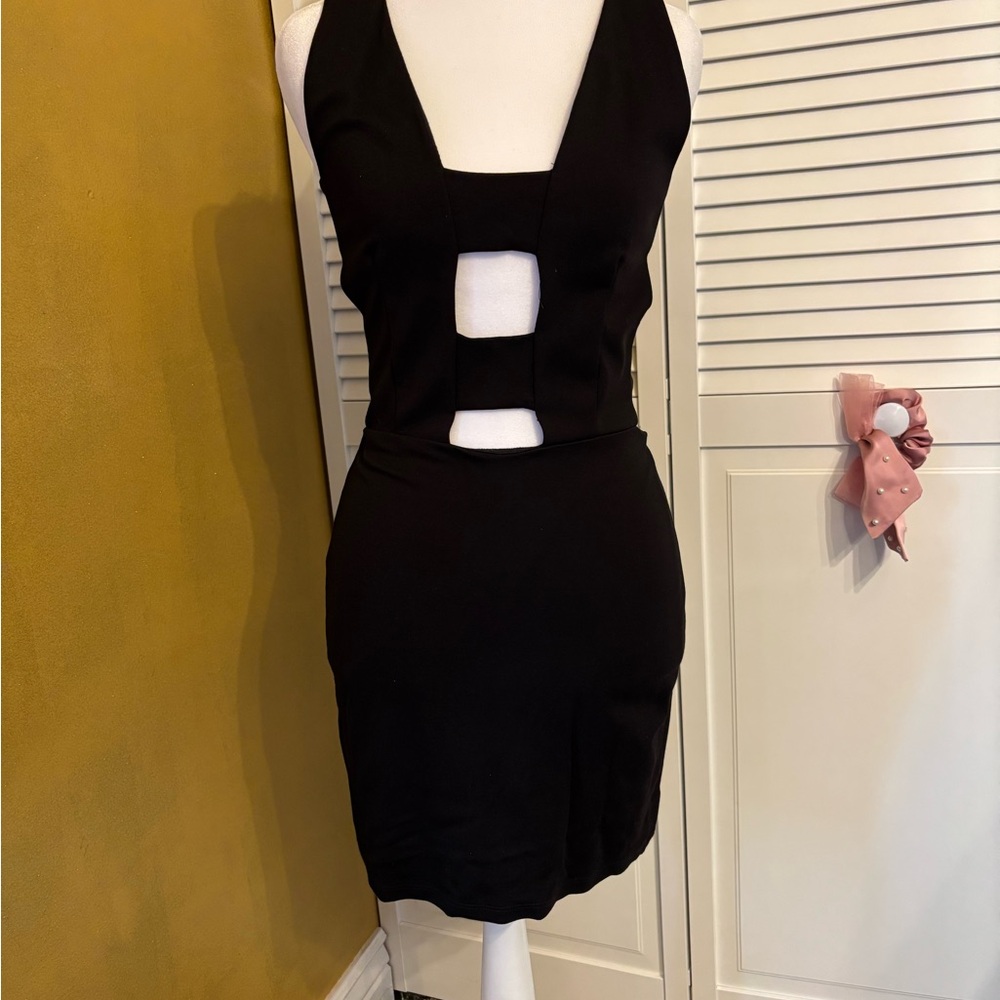 Elegant Black Cut-Out Dress
